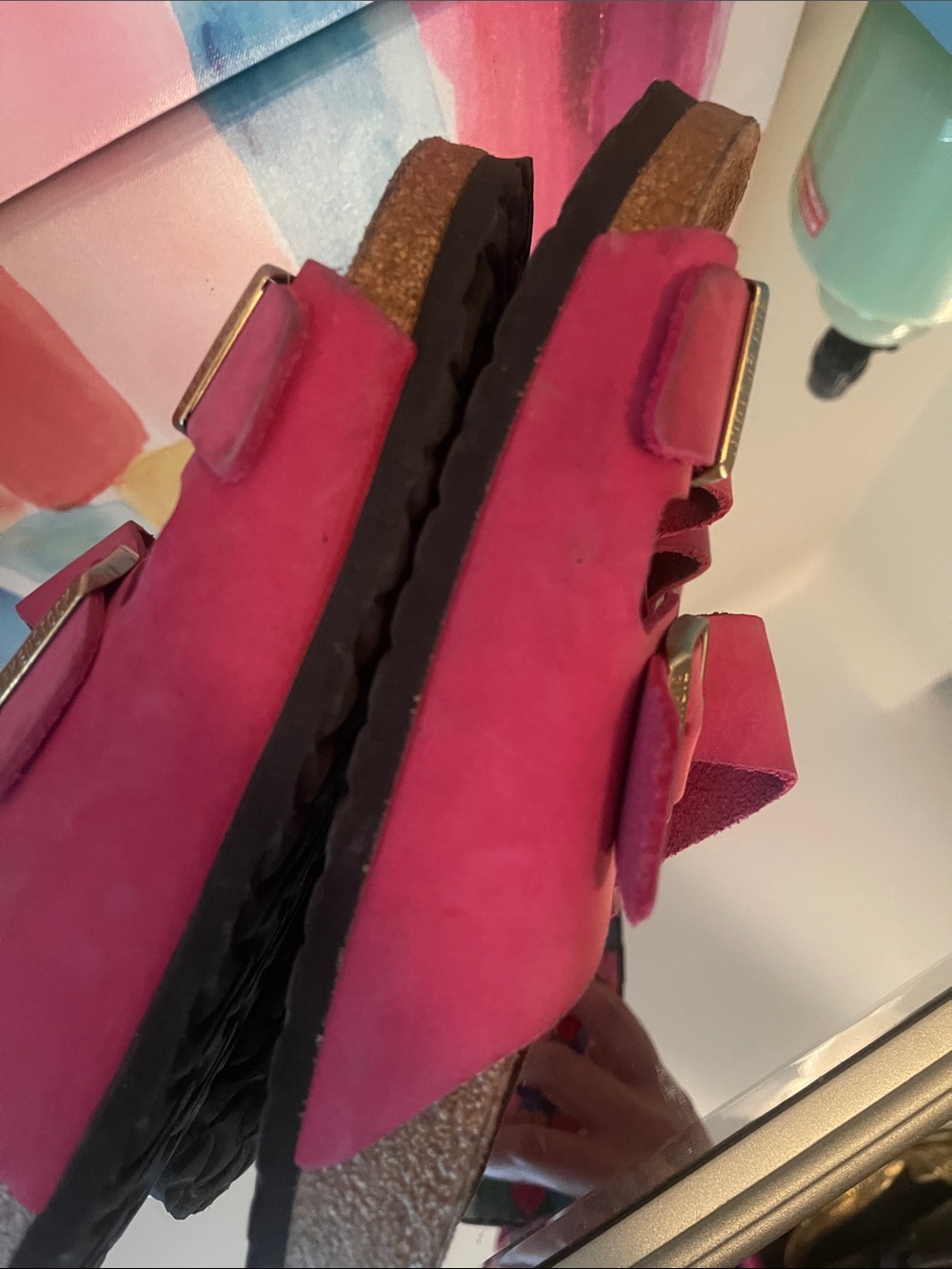 Birkenstock Pink suede Sandals - Picture 5 of 8